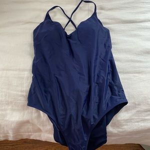 Open back, one piece swimsuit